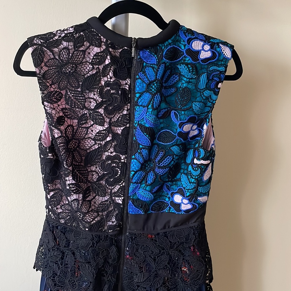 Self-Portrait Nina pleated skirt lace mini dress, size US 8 - Picture 10 of 13